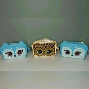 Set Of 3 Interactive Purse Pets Fox And Leopard Sounds And Reactions Crossbody